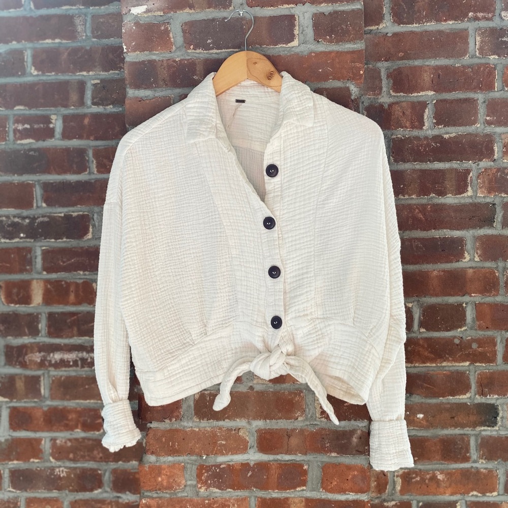 Free People White Button Toe With Waist Tie